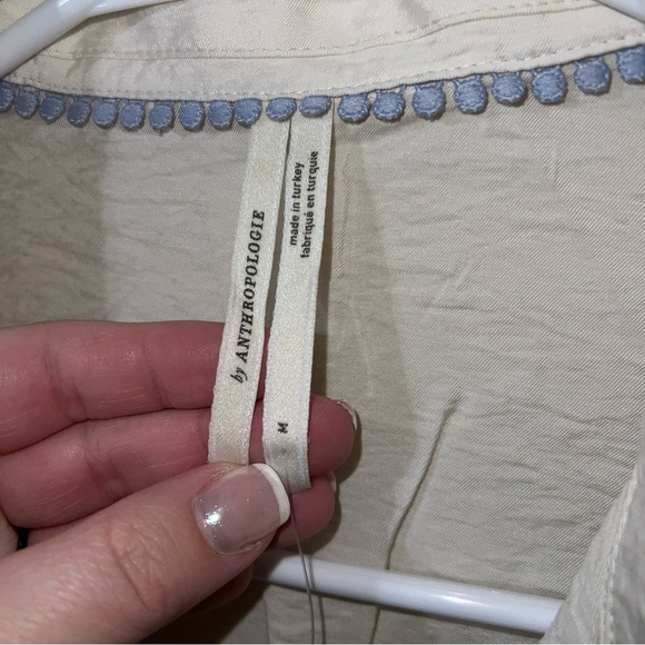 Anthropologie The Dylon Long-Sleeve Wide-Placket Top Medium NWT - Picture 4 of 7